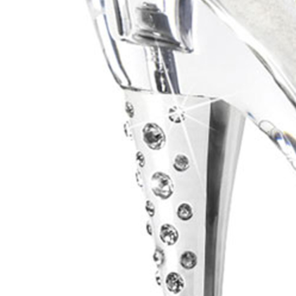Rhinestone Clear Platform High Heel Shoes - Picture 4 of 4